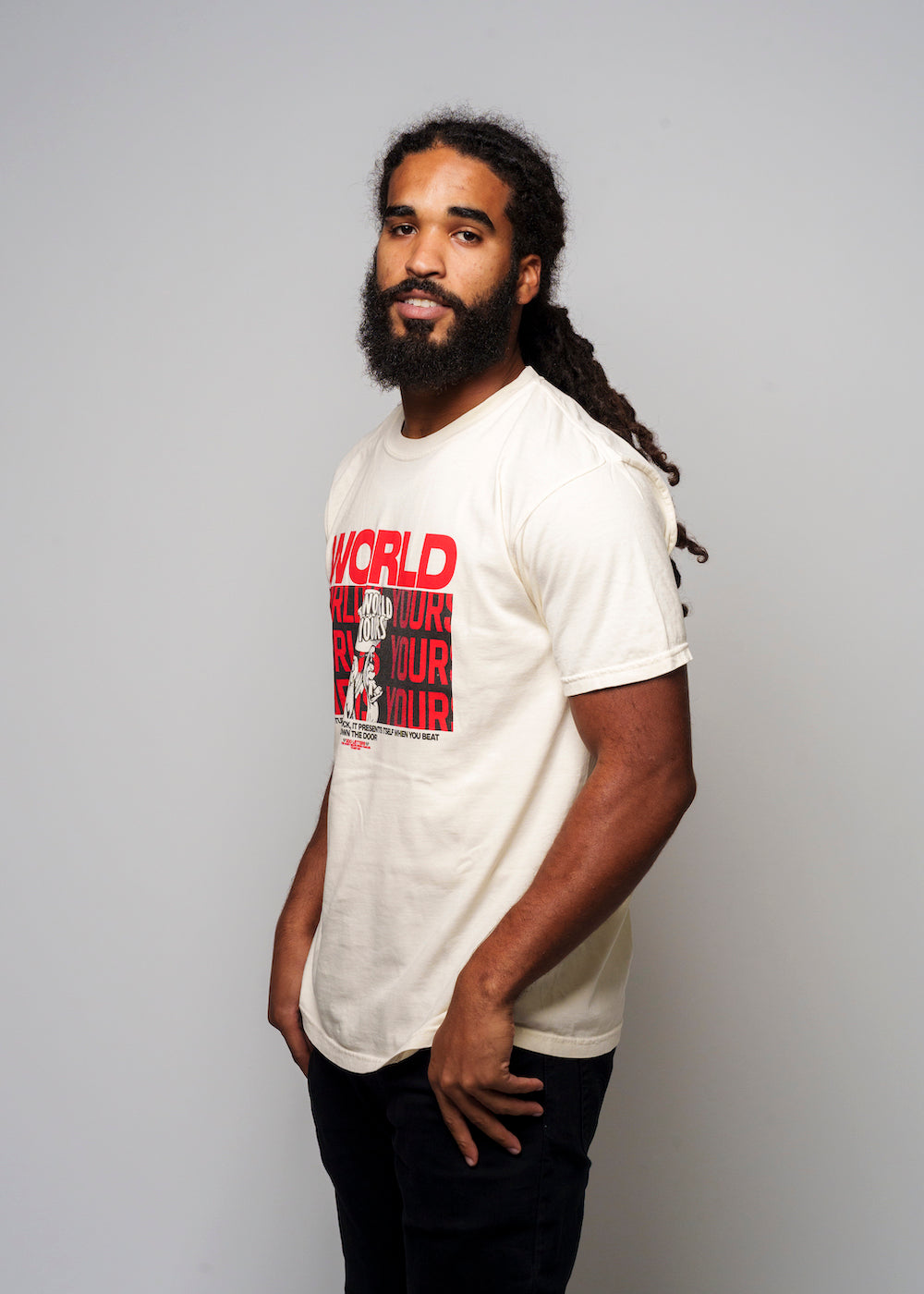 "World is Yours" Cream Tee